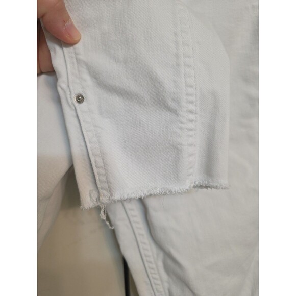 Zara Womens White Denim Raw Hem Ankle Jeans, Size 6 - Picture 10 of 13
